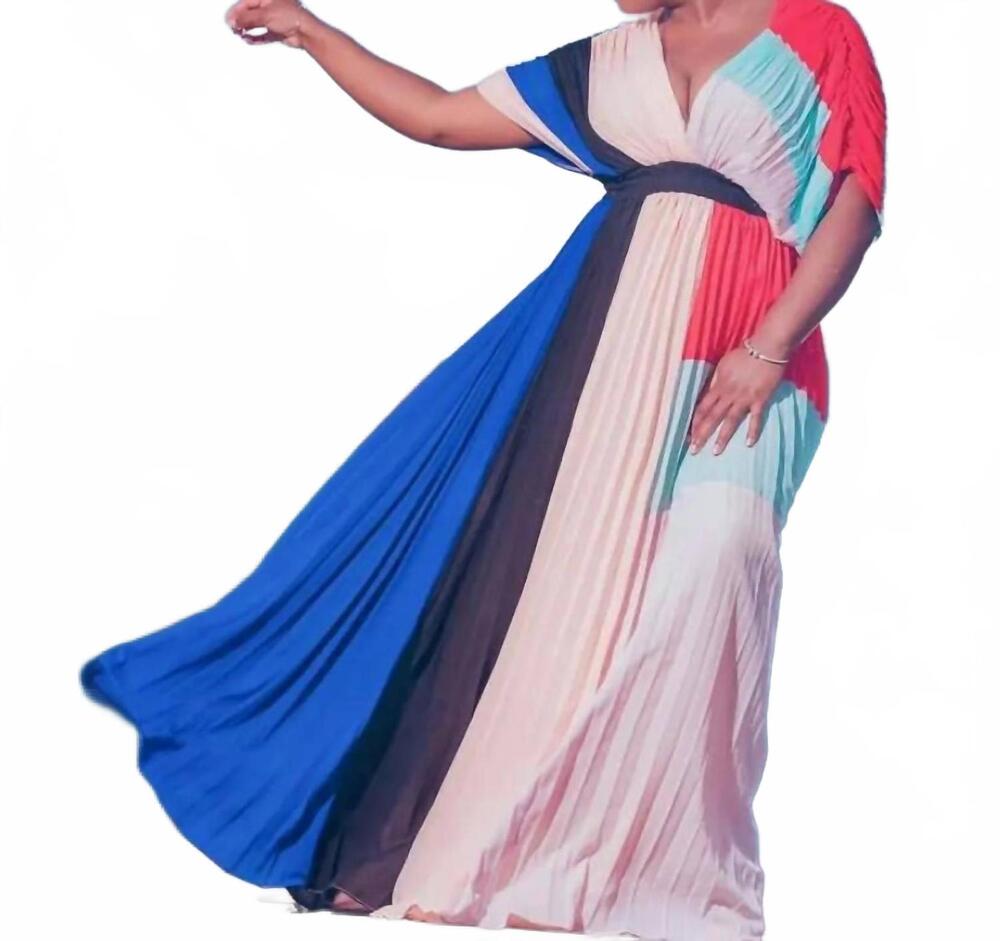 NEW LATISTE vallacy dress in blue multi color